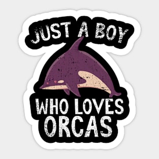 Just A Boy Who Loves Orcas Sticker